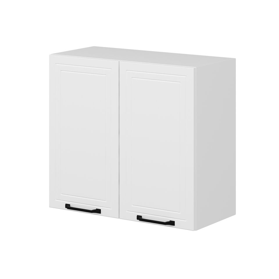 Alvinka Mutfak Modül Mbr_A Üst 2Dk1R 80-H72Cm Dolap Beyaz Beyaz Mdf