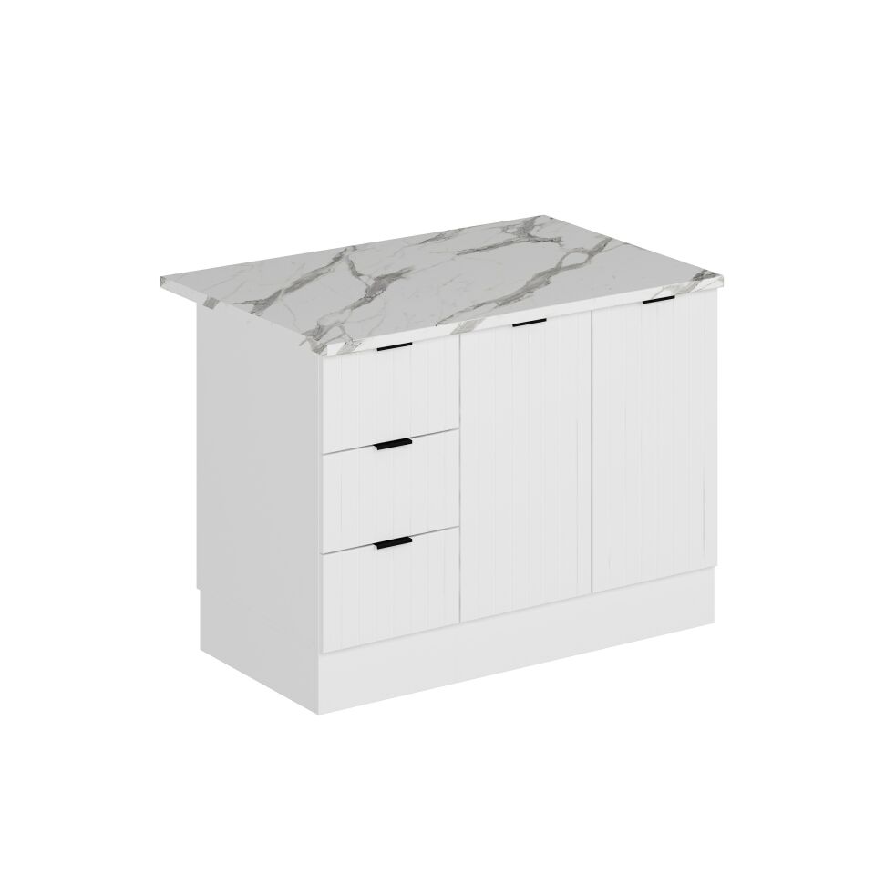 Alvinka 120 Cm Mbr_B Ada Mutfak Dolabı Beyaz Beyaz Mdf