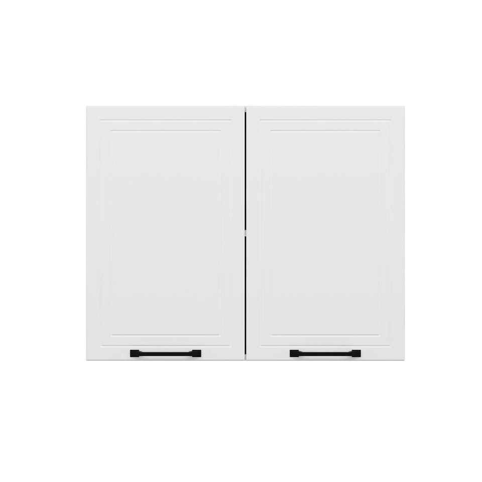 Alvinka Mutfak Modül Mbr_A Üst 2Dk1R 90-H72Cm Dolap Beyaz Beyaz Mdf