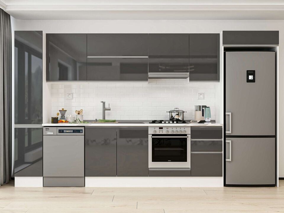 Alvinka 365X222 Cm High Gloss Mutfak Dolabı Mbb-E80B40S45-1