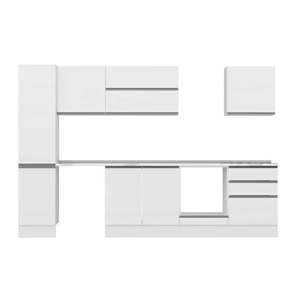 Alvinka 315X210 Cm High Gloss Mutfak Dolabı Mb-E90B45S60-2 High Gloss | Beyaz - Mdf