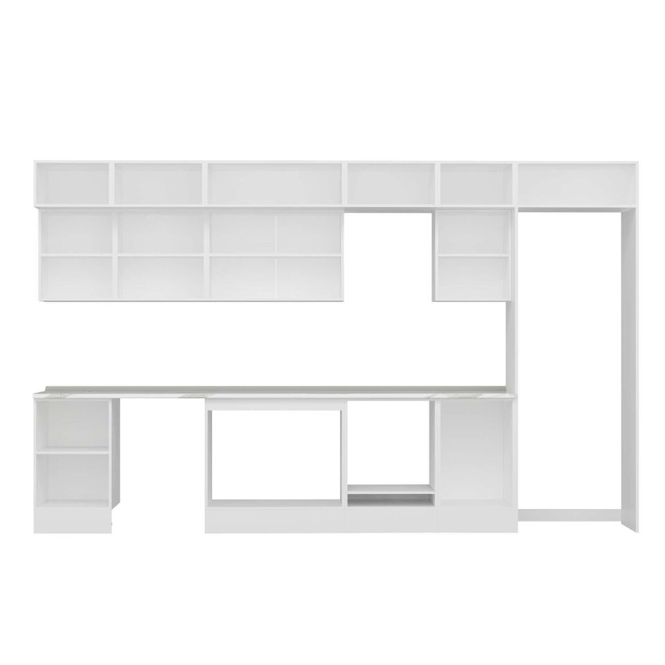 Alvinka 380X240 Cm High Gloss Mutfak Dolabı Mb-E80S50S50-3 High Gloss | Beyaz - Mdf