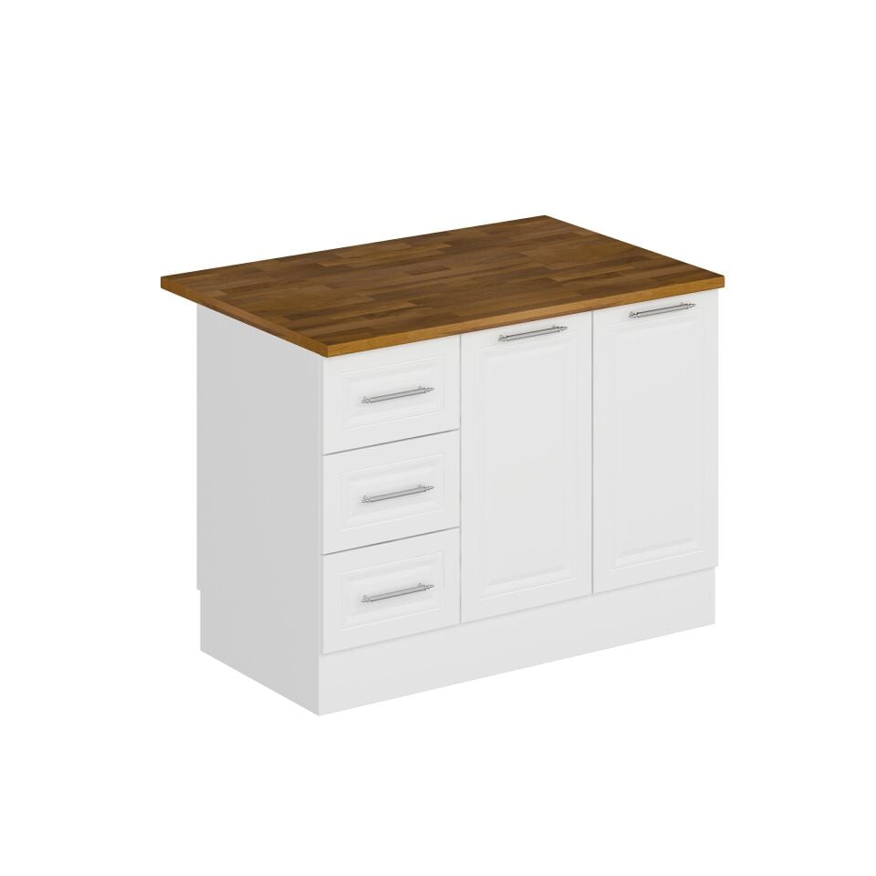 Alvinka 120 Cm Mbr_C Ada Mutfak Dolabı Beyaz Beyaz Mdf