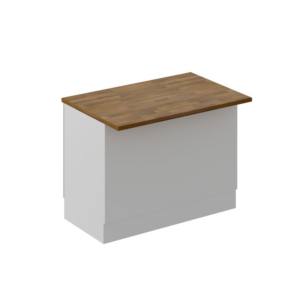 Alvinka 120 Cm Mbr_C Ada Mutfak Dolabı Beyaz Kumtaşı Mdf