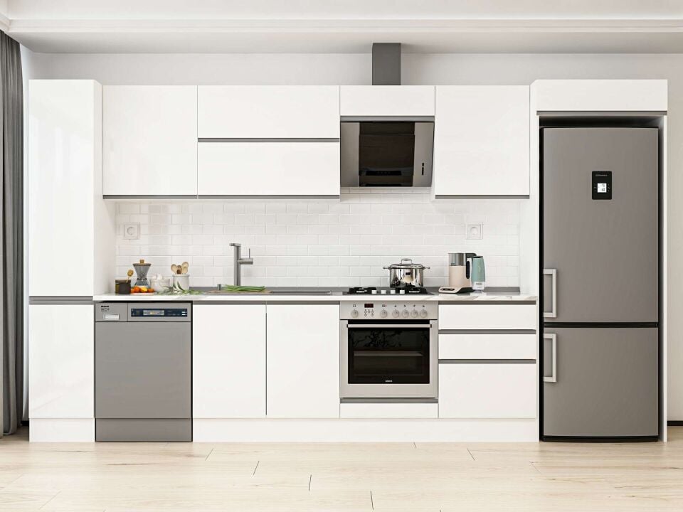 Alvinka 380X222 Cm High Gloss Mutfak Dolabı Mbb-E80B40S60-2
