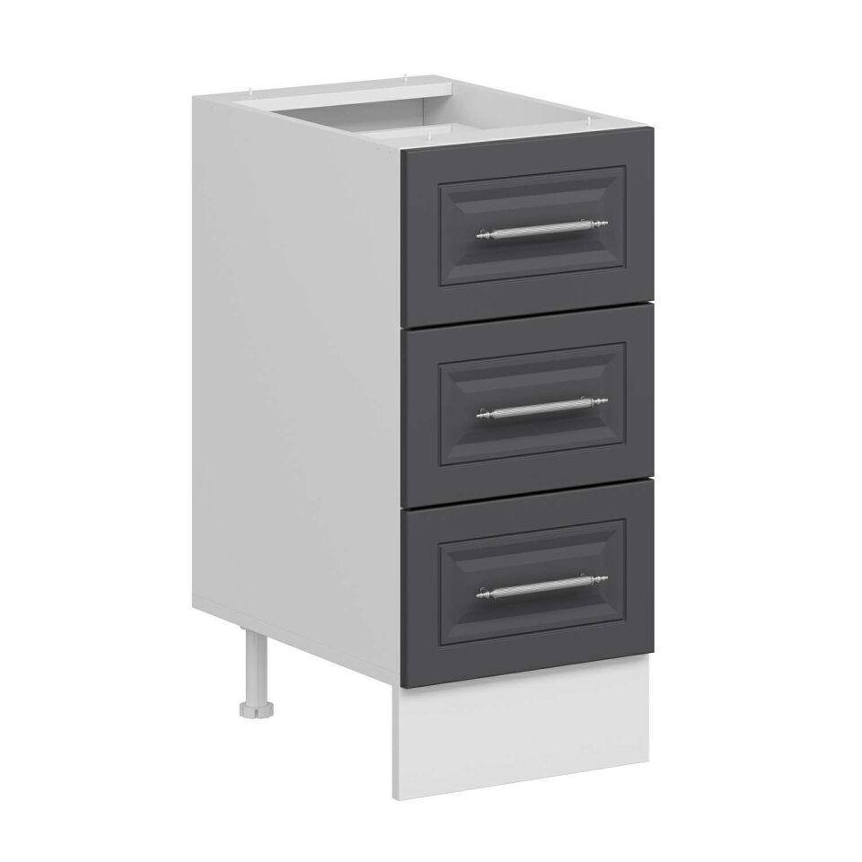 Alvinka Mutfak Modül Mbr_C Alt 3Ç 40Cm Dolap Beyaz Antrasit