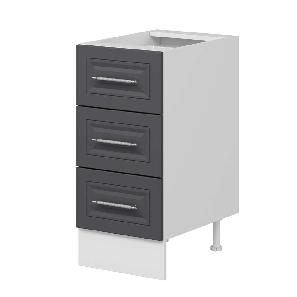 Alvinka Mutfak Modül Mbr_C Alt 3Ç 40Cm Dolap Beyaz Antrasit