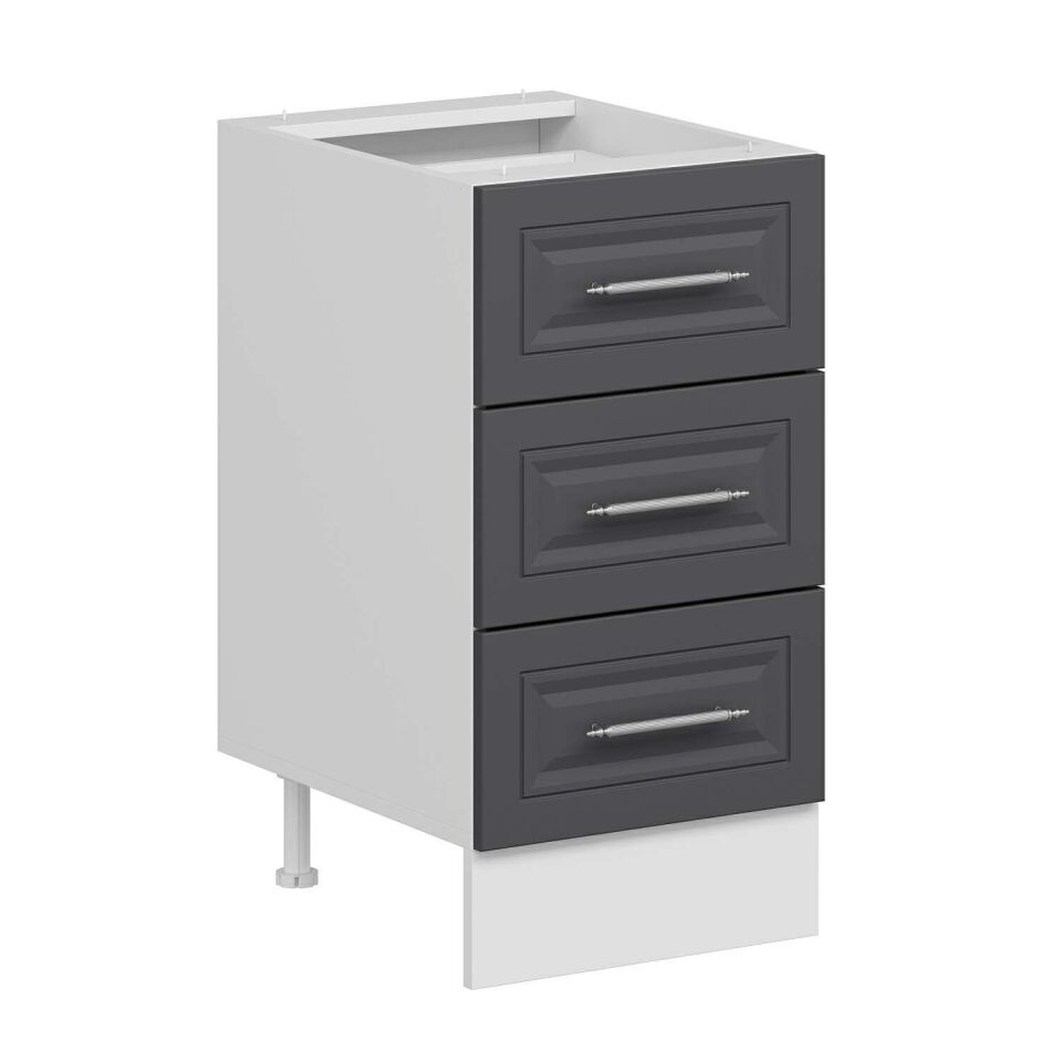 Alvinka Mutfak Modül Mbr_C Alt 3Ç 45Cm Dolap Beyaz Antrasit