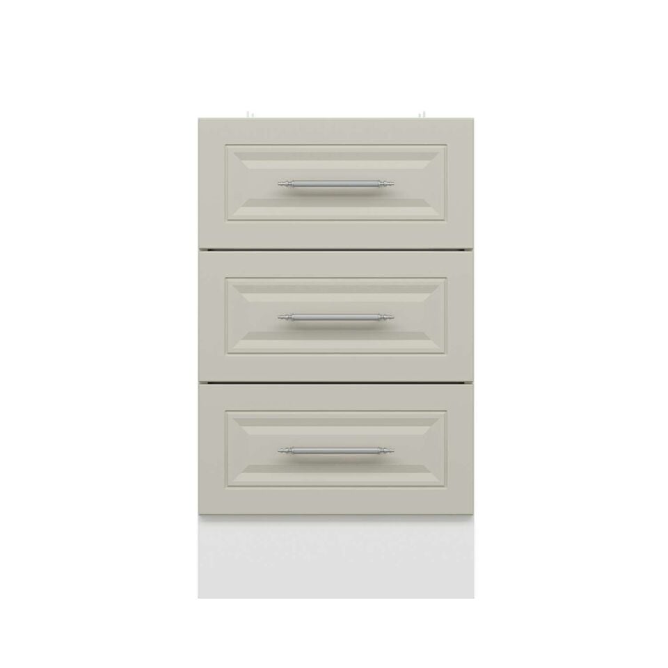 Alvinka Mutfak Modül Mbr_C Alt 3Ç 50Cm Dolap Beyaz Kumtaşı