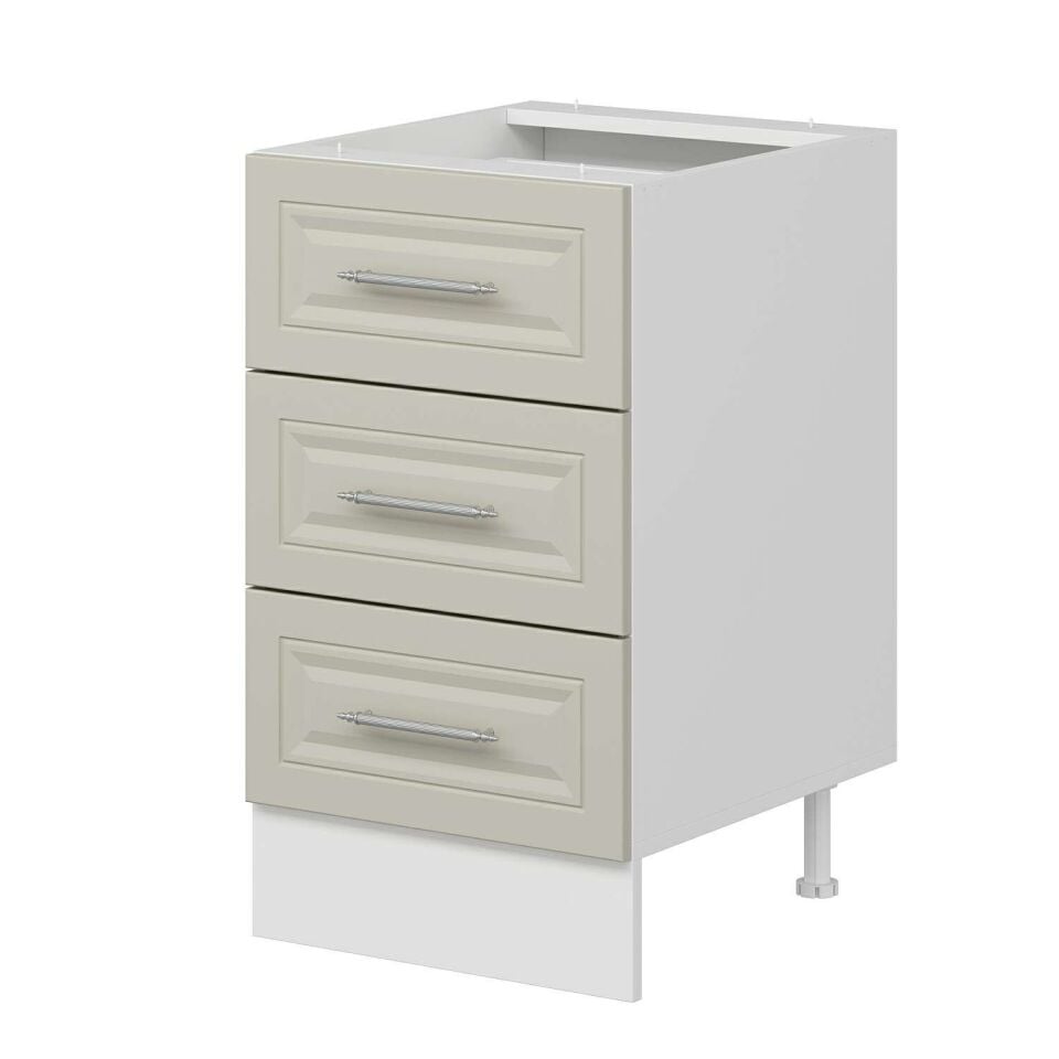 Alvinka Mutfak Modül Mbr_C Alt 3Ç 50Cm Dolap Beyaz Kumtaşı