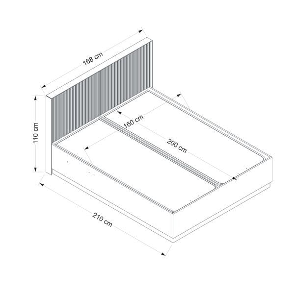 Kale Luxe 160x200 Baza Başlık Seti - Antrasit