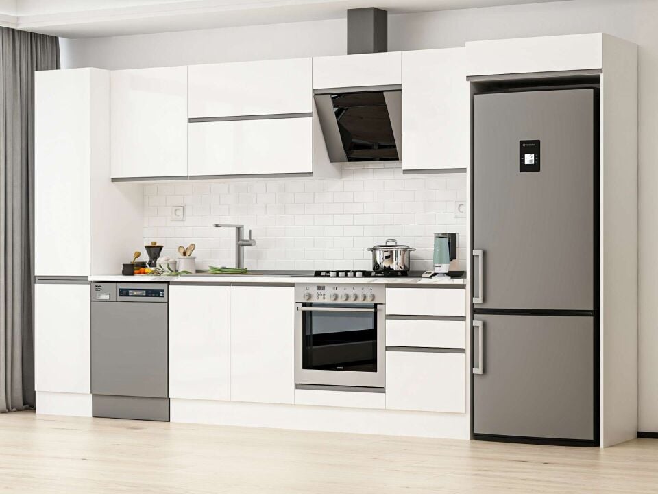 Alvinka 375X222 Cm High Gloss Mutfak Dolabı Mbb-E80B45S50-2