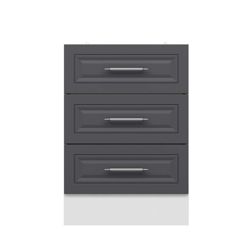 Alvinka Mutfak Modül Mbr_C Alt 3Ç 60Cm Dolap Beyaz Antrasit