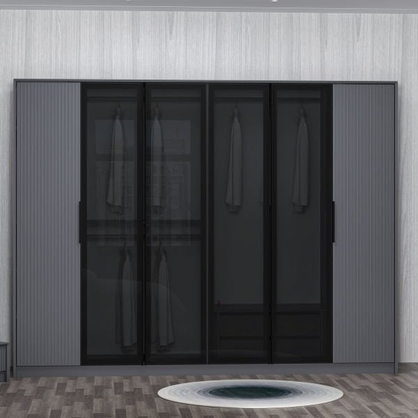Kale Luxe 6 Kapaklı Gardrop - Antrasit