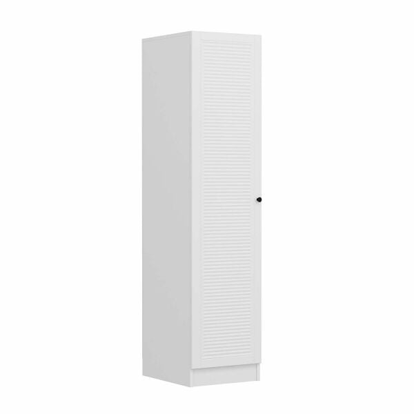 Minar Kale 1 Kapaklı Raflı Dolap Beyaz - Beyaz Panjur 210CM
