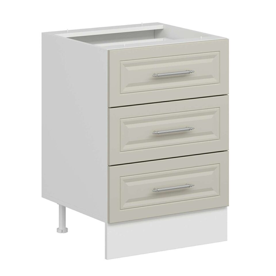 Alvinka Mutfak Modül Mbr_C Alt 3Ç 60Cm Dolap Beyaz Kumtaşı