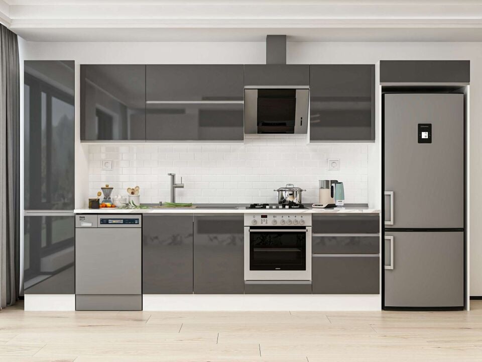 Alvinka 385X222 Cm High Gloss Mutfak Dolabı Mbb-E80B45S60-2