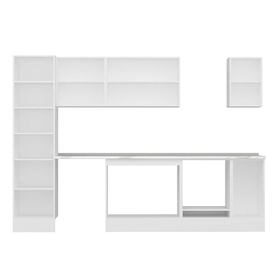 Alvinka 300X210 Cm High Gloss Mutfak Dolabı Mb-E90B50S40-3 High Gloss | Antrasit - Mdf