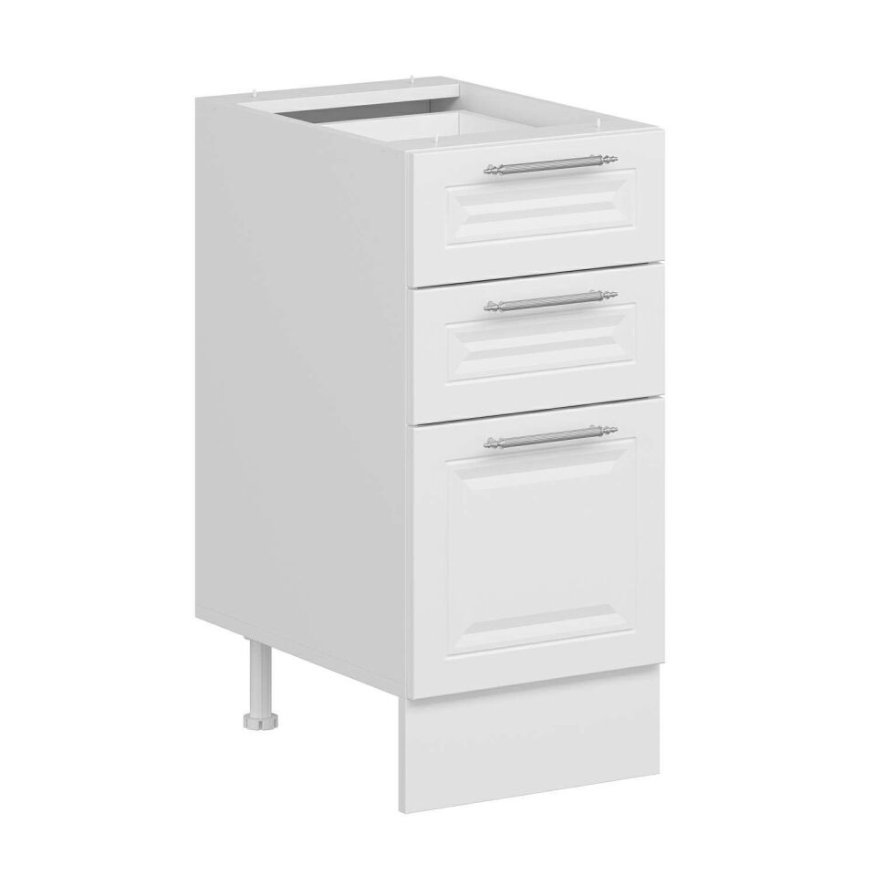 Alvinka Mutfak Modül Mbr_C Alt 3Ç1B2K  40Cm Dolap Beyaz Beyaz