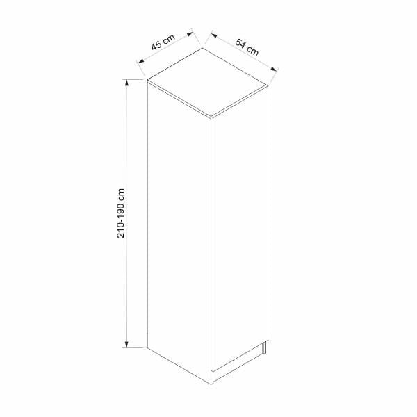 Minar Kale 1 Kapaklı Raflı Dolap Beyaz - Füme Cam 210CM