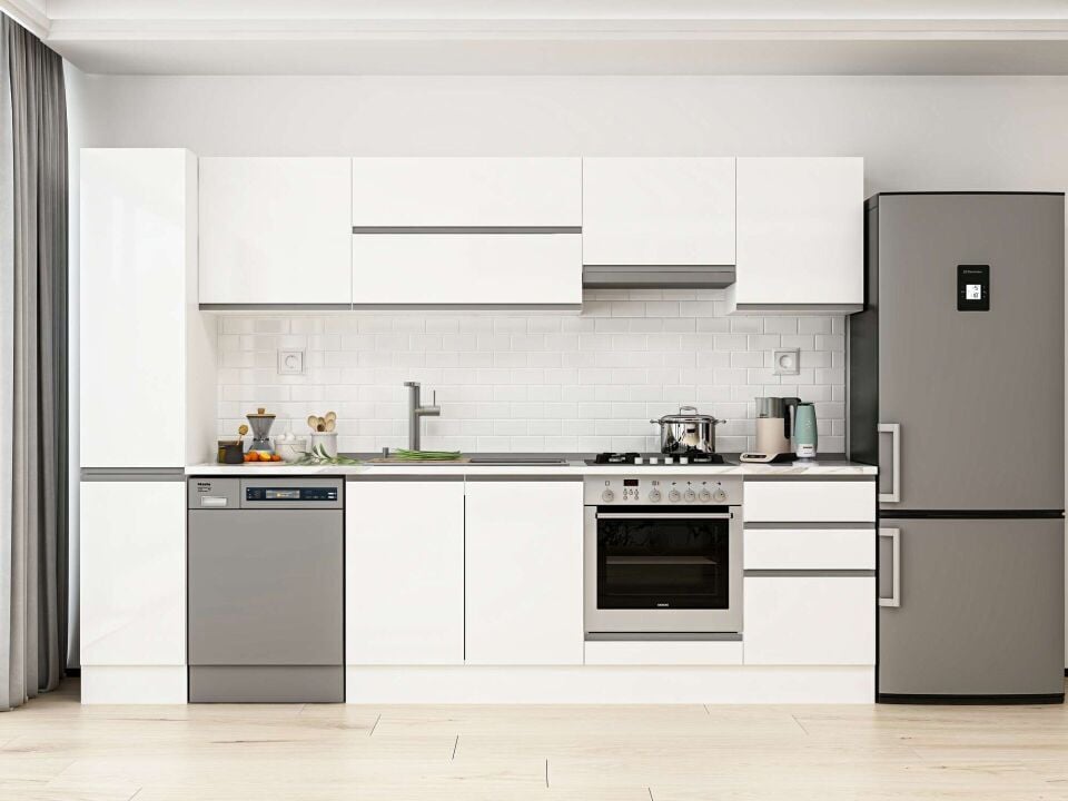 Alvinka 300X210 Cm High Gloss Mutfak Dolabı Mb-E90B40S50-1