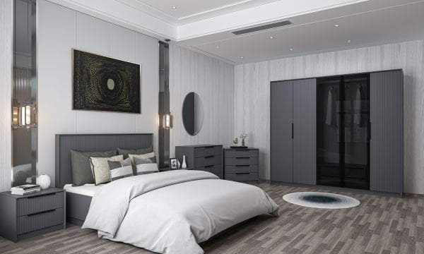 Kale Luxe Yatak Odası Takımı - Antrasit Set 4