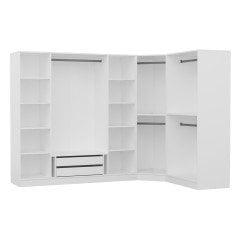 Kale Country 7 Kapak 2Ç Köşe Zincir Dolap - Eskitme Beyaz