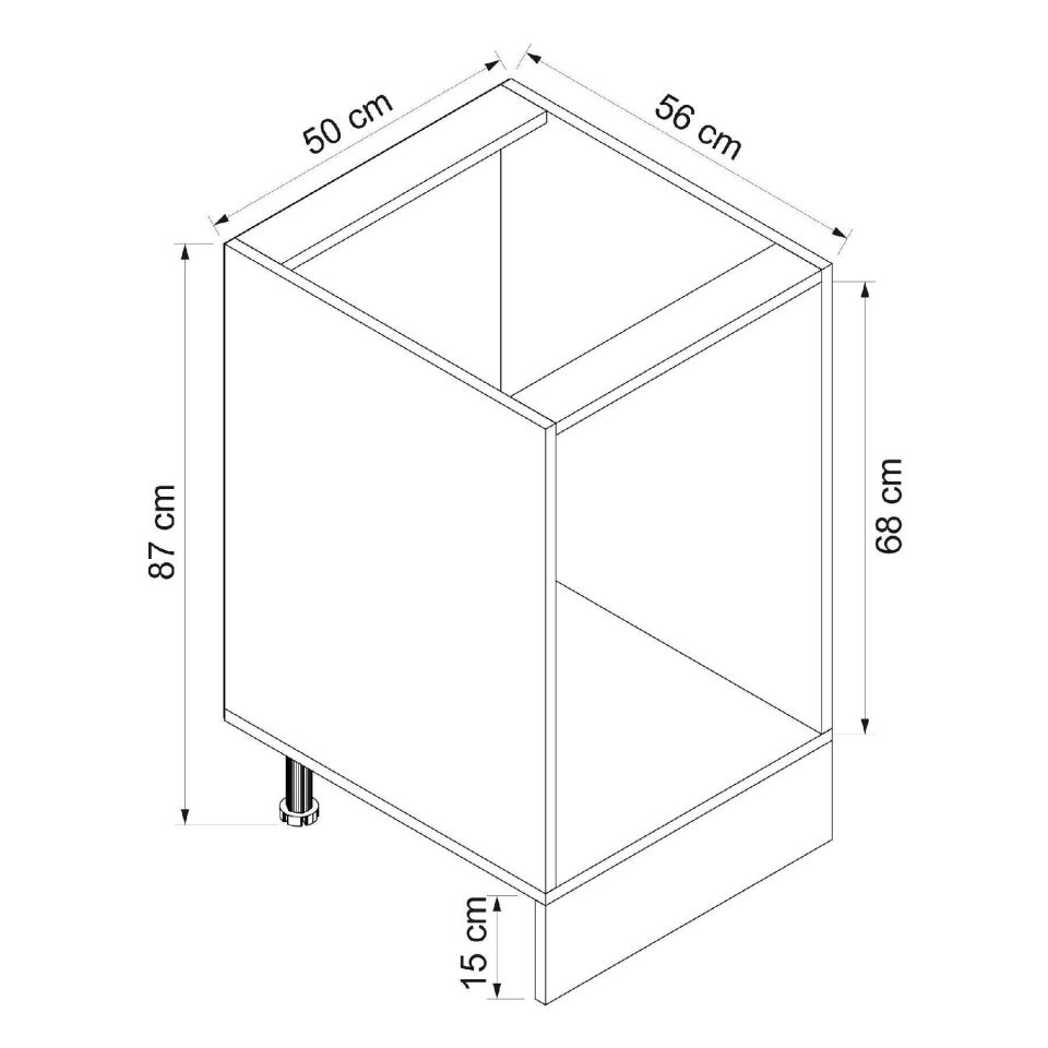Alvinka Mutfak Modül Mbr_C Alt 3Ç1B2K 50Cm Dolap Beyaz Beyaz