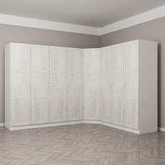 Kale Country 8 Kapak 4Ç Köşe Zincir Dolap - Eskitme Beyaz