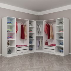 Kale Country 8 Kapak 4Ç Köşe Zincir Dolap - Eskitme Beyaz