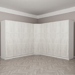 Kale Country 9 Kapak 4Ç Köşe Zincir Dolap - Eskitme Beyaz