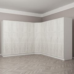 Kale Country 9 Kapak 4Ç Köşe Zincir Dolap - Eskitme Beyaz