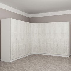 Kale Country 9 Kapak 4Ç Köşe Zincir Dolap - Eskitme Beyaz