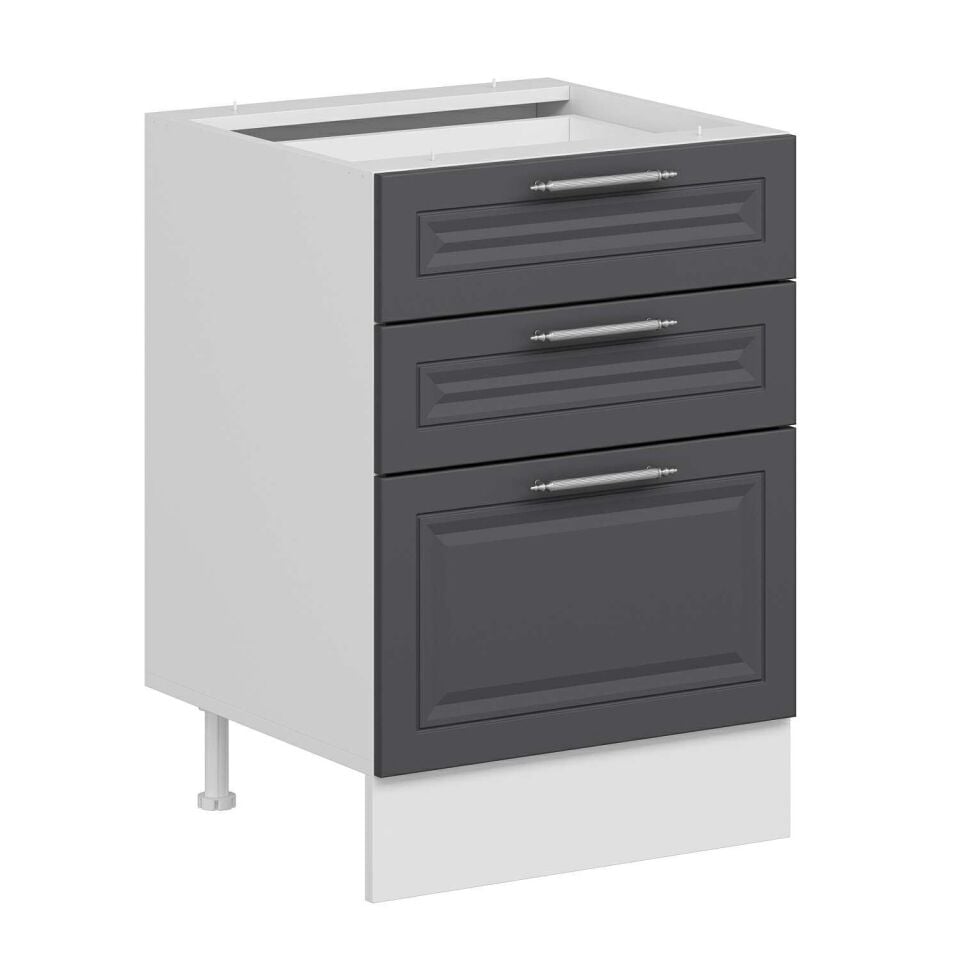 Alvinka Mutfak Modül Mbr_C Alt 3Ç1B2K  60Cm Dolap Beyaz Antrasit