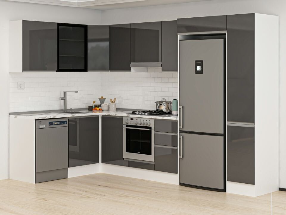 Alvinka 180-330X222 Cm Hg_J Köşe Mutfak Dolabı