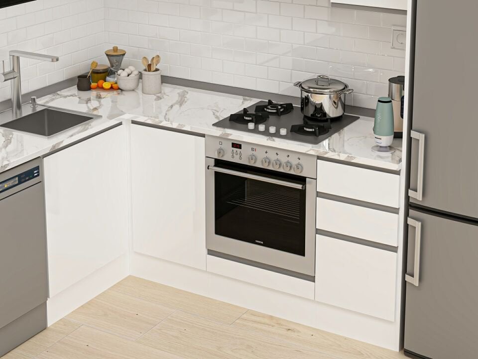 Alvinka 180-330X222 Cm Hg_J Köşe Mutfak Dolabı