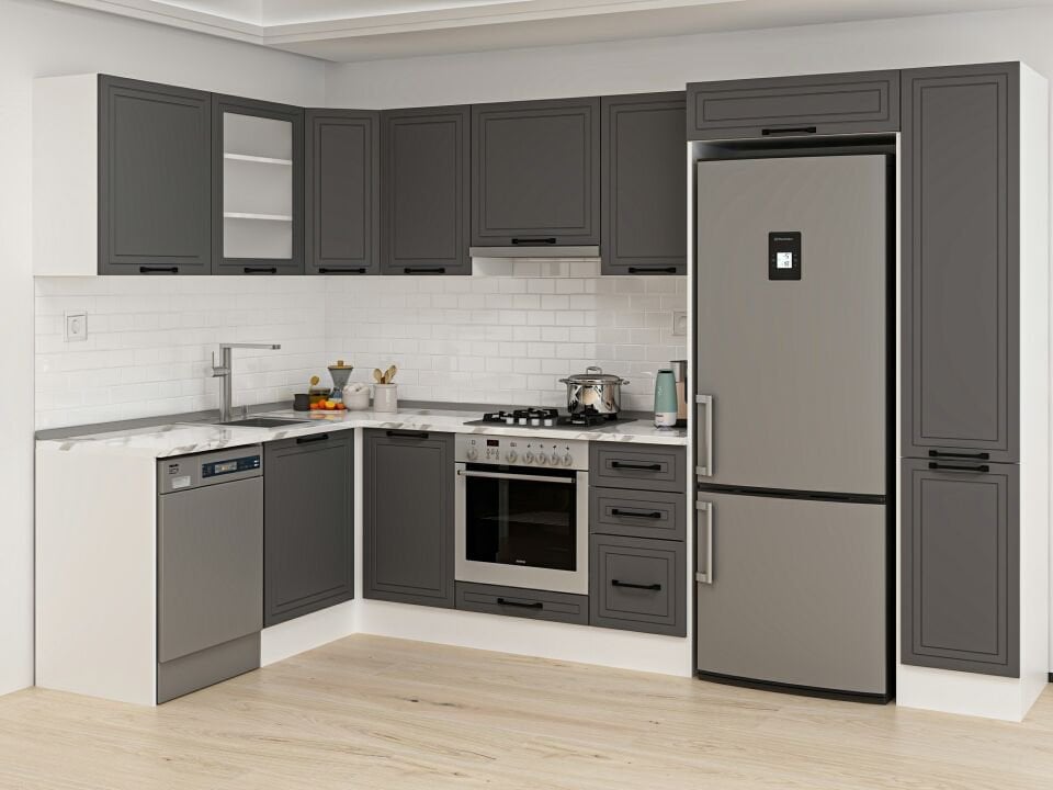 Alvinka 180-330X222 Cm Mbr_A Köşe Mutfak Dolabı