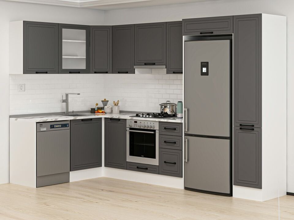 Alvinka 180-330X222 Cm Mbr_A Köşe Mutfak Dolabı