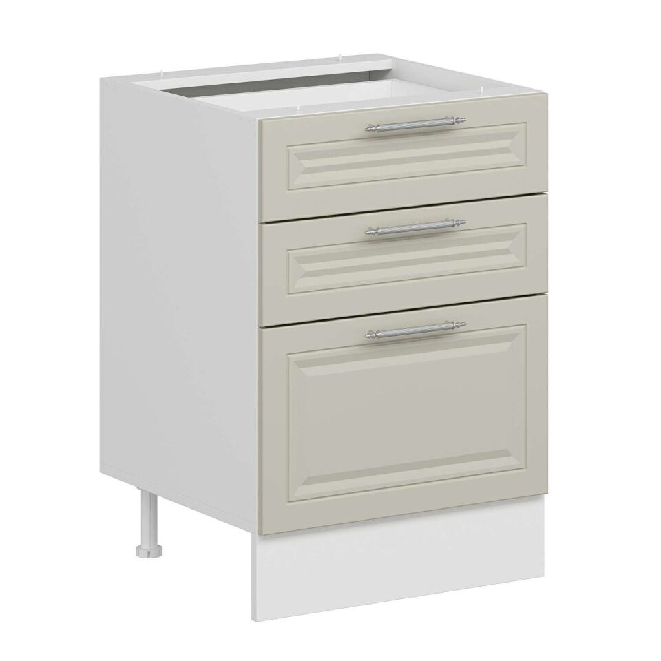 Alvinka Mutfak Modül Mbr_C Alt 3Ç1B2K  60Cm Dolap Beyaz Kumtaşı