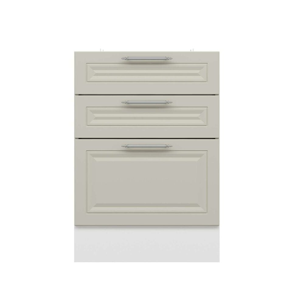 Alvinka Mutfak Modül Mbr_C Alt 3Ç1B2K  60Cm Dolap Beyaz Kumtaşı