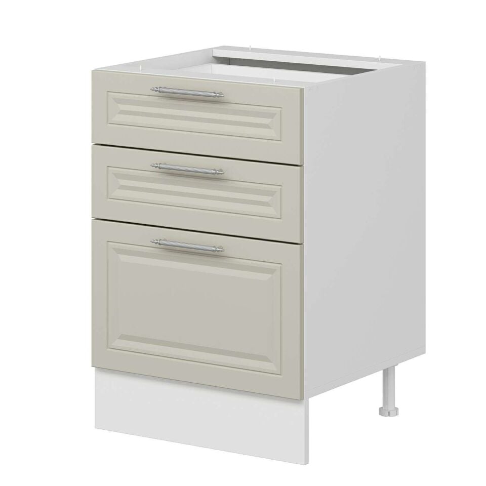 Alvinka Mutfak Modül Mbr_C Alt 3Ç1B2K  60Cm Dolap Beyaz Kumtaşı