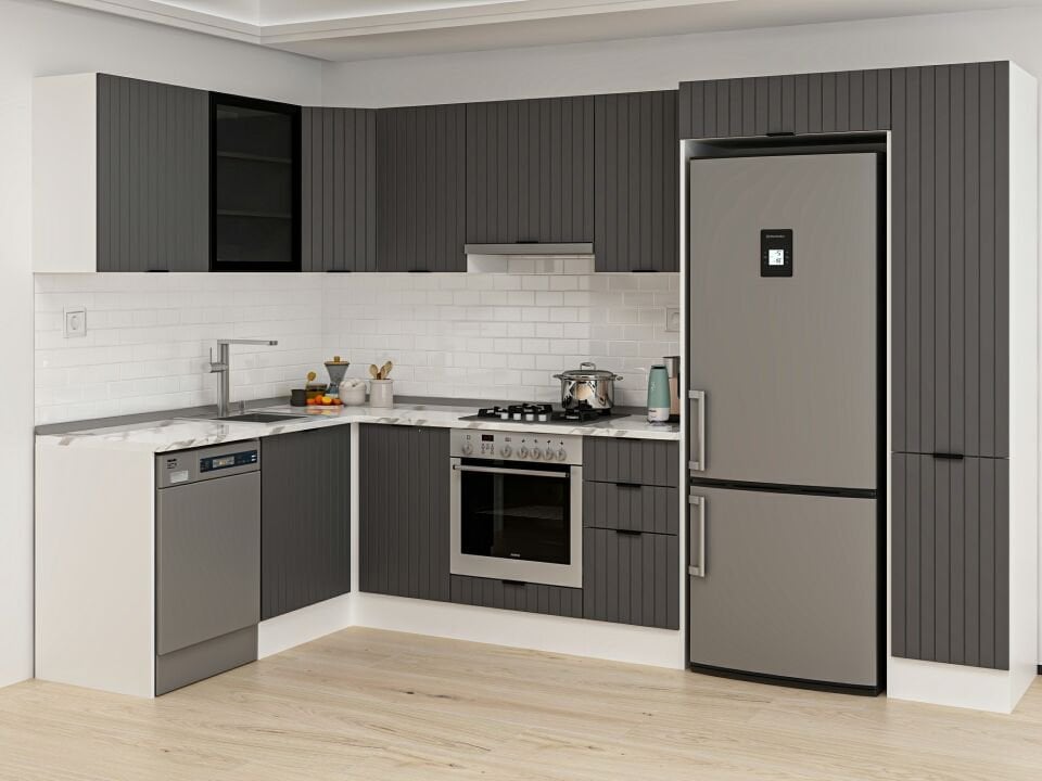 Alvinka 180-330X222 Cm Mbr_B Köşe Mutfak Dolabı