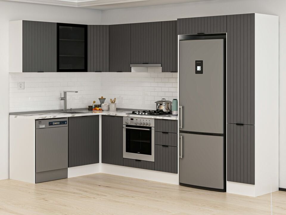 Alvinka 180-330X222 Cm Mbr_B Köşe Mutfak Dolabı