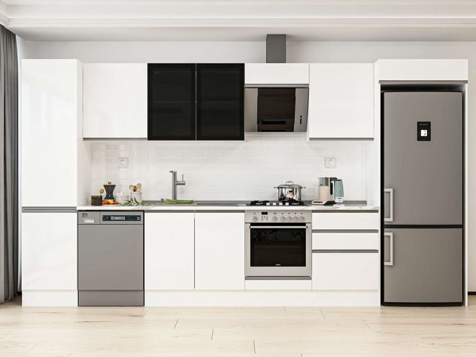 Alvinka 390x222 Cm High Gloss Mutfak Dolabı Mbb-E80B50S60-3