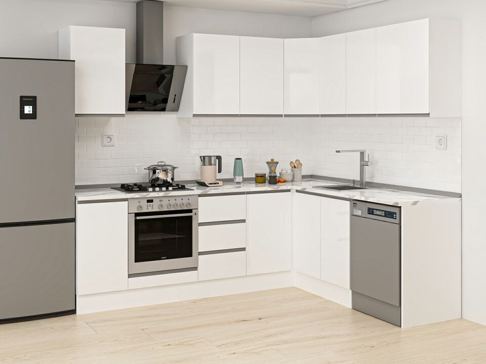 Alvinka 250-200X222 Cm Hg_J Köşe Mutfak Dolabı