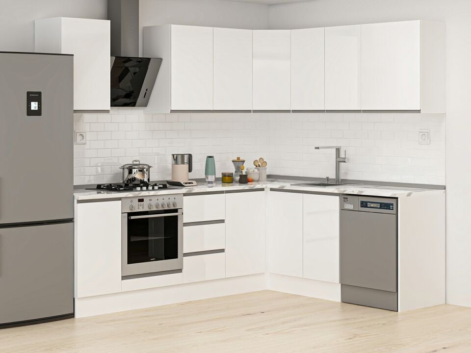 Alvinka 250-200X222 Cm Hg_J Köşe Mutfak Dolabı