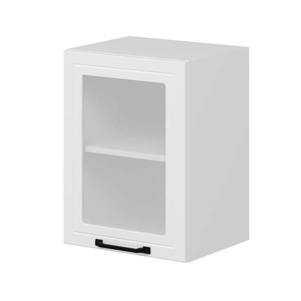 Alvinka Mutfak Modül Mbr_A Üst 1Dk1R 45-H60Cm Dolap Cam Beyaz Beyaz Mdf