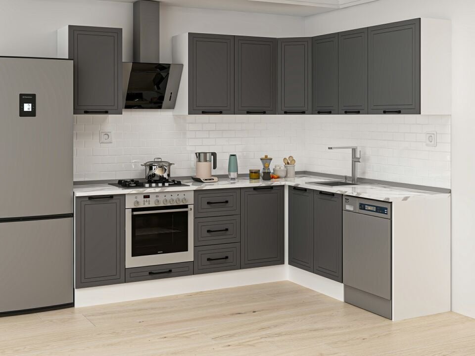 Alvinka 250-200X222 Cm Mbr_A Köşe Mutfak Dolabı