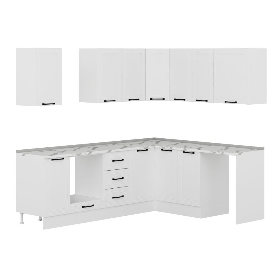 Alvinka 250-200X222 Cm Mbr_A Köşe Mutfak Dolabı