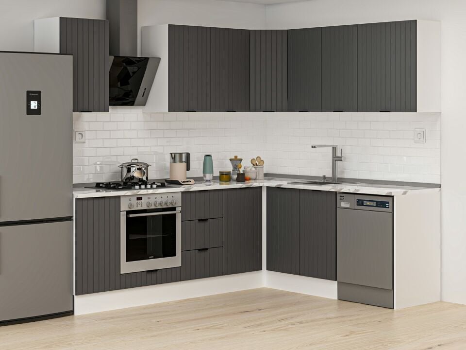 Alvinka 250-200X222 Cm Mbr_B Köşe Mutfak Dolabı